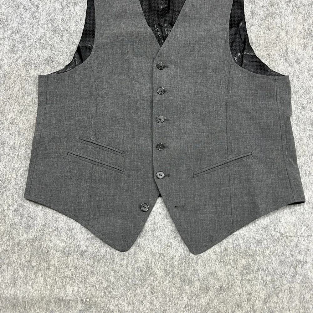 John Varvatos USA Suit Vest Mens Small Gray Wool Blend Formal Dress Wedding‎